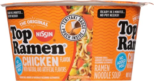 Nissin Top Ramen Noodle Soup, Beef, 3 Ounce (Pack of 24)