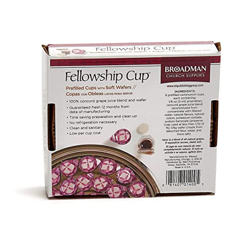 BROADMAN CHURCH SUPPLIES Pre-filled Communion Fellowship Cup, Juice and Wafer Set, 100 Count