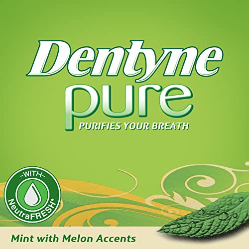 Dentyne Pure Mint with Herbal Accents Sugar Free Gum, 10 Packs of 9 Pieces (90 Total Pieces)