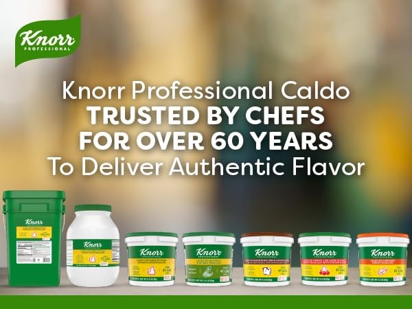 Knorr Professional Caldo de Pollo, Chicken Bouillon with Chicken Flavor Granulated Base, Bouillon as a Base, Marinade, Flavor Enhancer, Shelf Stable Convenience, 0g Trans Fat, 4.4 lbs, Pack of 4