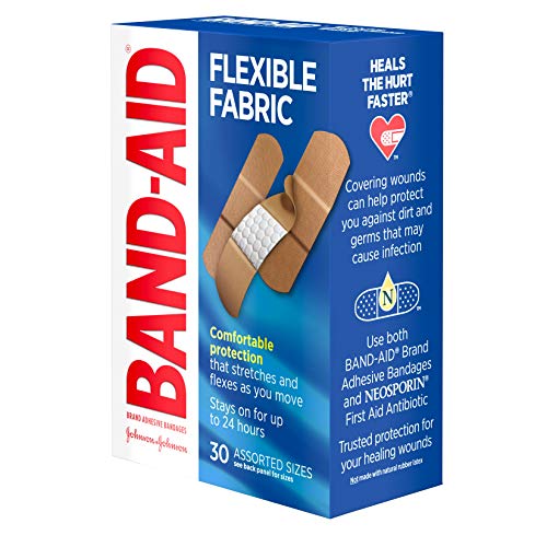 Band-Aid Brand Flexible Fabric Adhesive Bandages for Wound Care and First Aid, All One Size, 100 Count