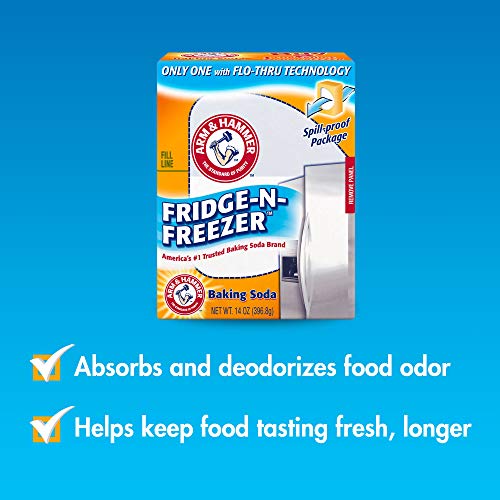 Arm & Hammer Baking Soda Fridge-n-Freezer Odor Absorber, Orange 14 oz, Pack of 12