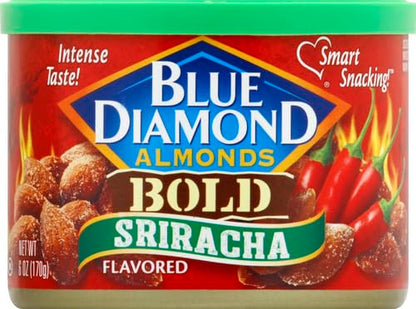 Blue Diamond Almonds Sriracha Flavored Snack Nuts, 6 Oz Resealable Can (Pack of 1)