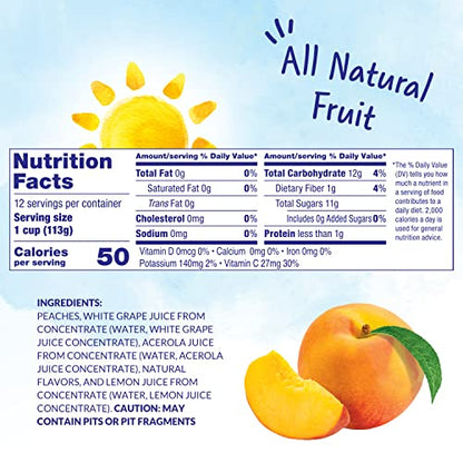 Dole Fruit Bowls Diced Peaches in 100% Juice Snacks, 4oz 12 Total Cups, Gluten & Dairy Free, Bulk Lunch Snacks for Kids & Adults