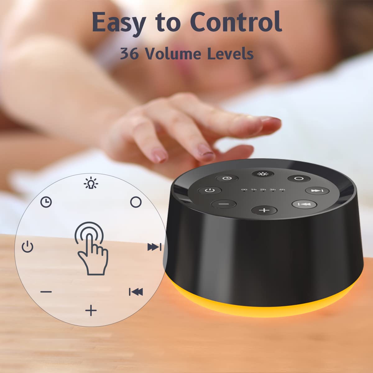 Brown Noise Sound Machine with 30 Soothing Sounds 12 Colors Night Light White Noise Machine for Adults Baby Kids Sleep Machines Memory Function 36 Volume Levels 5 Timers for Home Office Travel