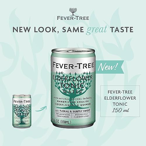 Fever-Tree Light Tonic Water Cans, 5.07 Fl Oz (Pack of 24), Lower in Calories, No Artificial Sweeteners, Flavorings or Preservatives (Packaging may vary)