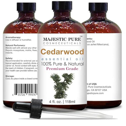 MAJESTIC PURE Basil Essential Oil, Premium Grade, Pure and Natural Premium Quality Oil, 4 Fl Oz