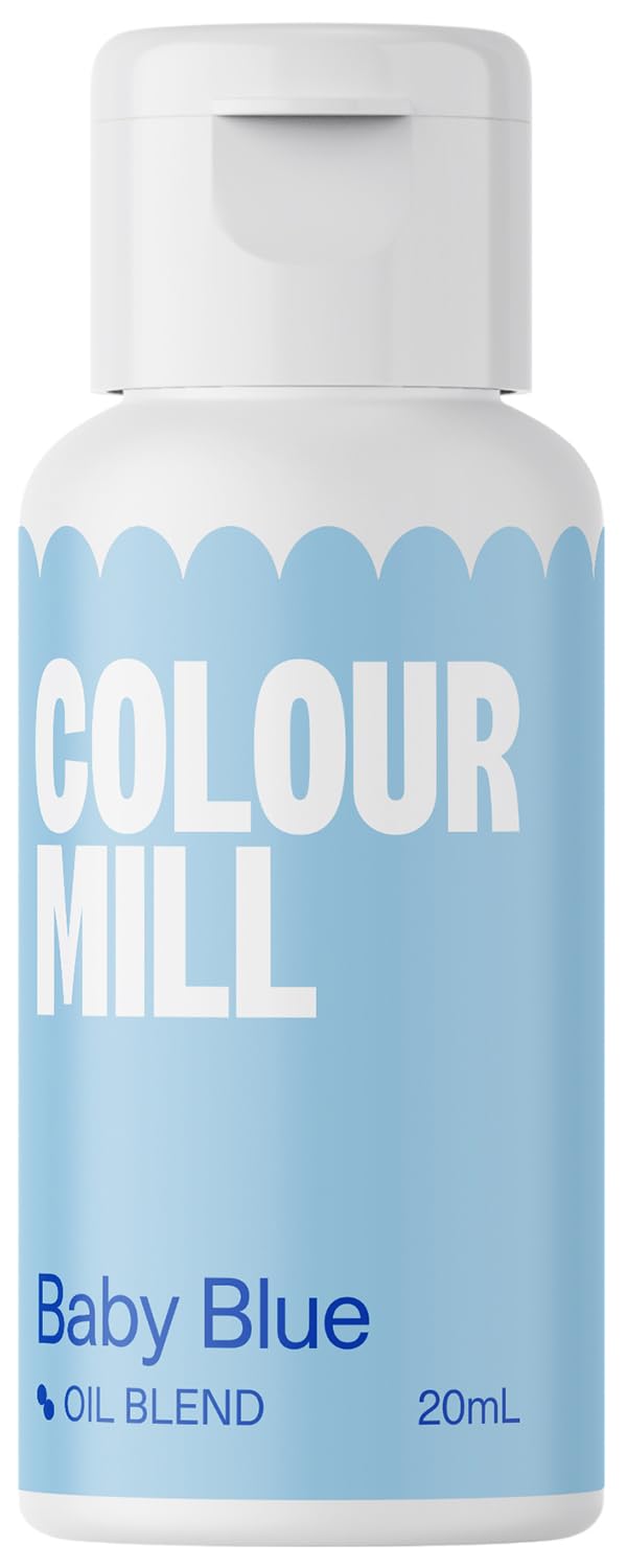 Colour Mill Oil-Based Food Coloring, 20 Milliliters Each of 6 Colors: Baby Blue, Navy, Royal, Sky Blue, Teal and Tiffany