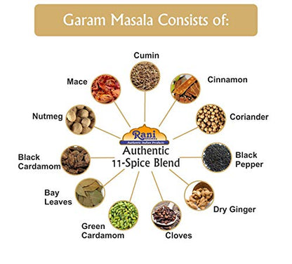 Rani Garam Masala Indian 11-Spice Blend 3oz (85g) PET Jar ~ All Natural, Salt-Free | Vegan | No Colors | Gluten Friendly | NON-GMO| Kosher | Indian Origin