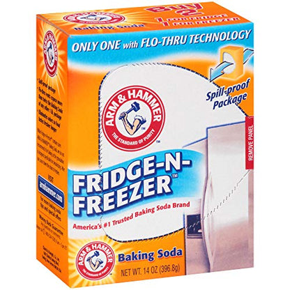 Arm & Hammer Baking Soda Fridge-n-Freezer Odor Absorber, Orange 14 oz, Pack of 12