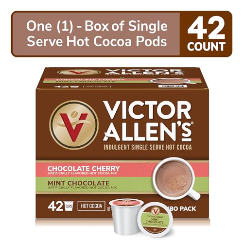 Victor Allen's Coffee Milk Chocolate Flavored Hot Cocoa Mix, 42 Count, Single Serve K-Cup Pods for Keurig K-Cup Brewers