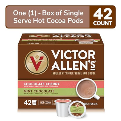 Victor Allen's Coffee Milk Chocolate Flavored Hot Cocoa Mix, 42 Count, Single Serve K-Cup Pods for Keurig K-Cup Brewers