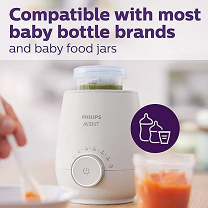 Philips Avent Premium Fast Bottle Warmer, with Smart Temperature Control, Water Bath Technology, Automatic Shut-off, Model SCF358