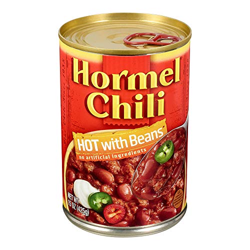 HORMEL Chili Chunky Beef Chili with Beans, No Artificial Ingredients, 15 Oz