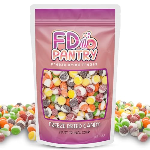 Fruit Crunch Original Candy Freeze Dried 16 oz 1 pound - Assortment Strawberry, Orange, Lemon, Grape, Lime Flavors Large 1lb Big Bag Pouch - Ideal Gift Snack 16oz