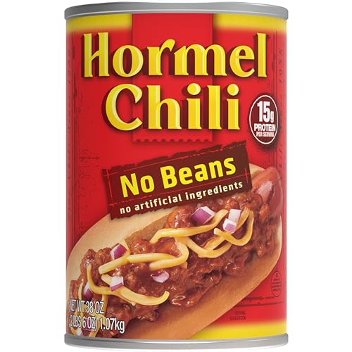 HORMEL Chili Chunky Beef Chili with Beans, No Artificial Ingredients, 15 Oz