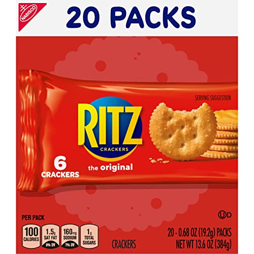 RITZ Original Crackers, 20 Snack Packs (6 Crackers Per Pack)