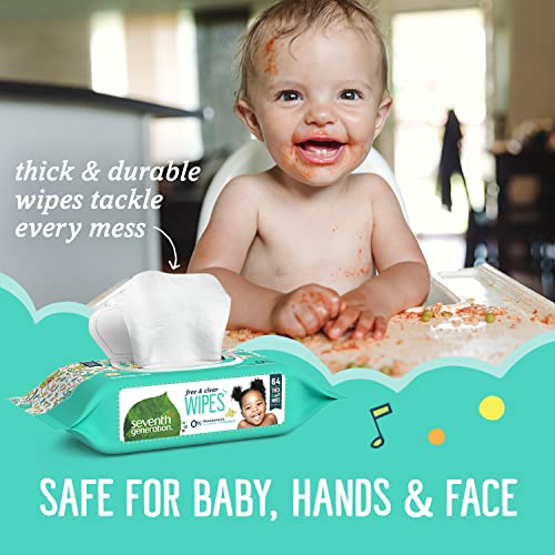 Seventh Generation Baby Wipes, Sensitive Protection with Flip Top Dispenser, White, unscented, 72 Count (Pack of 7) (Packaging May Vary)