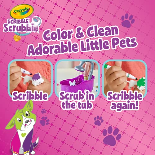 Crayola Scribble Scrubbie Pets Tub Set, Washable Pet Care Toy, Animal Toys for Girls & Boys, Preschool Toy, Gifts for Kids, 3+