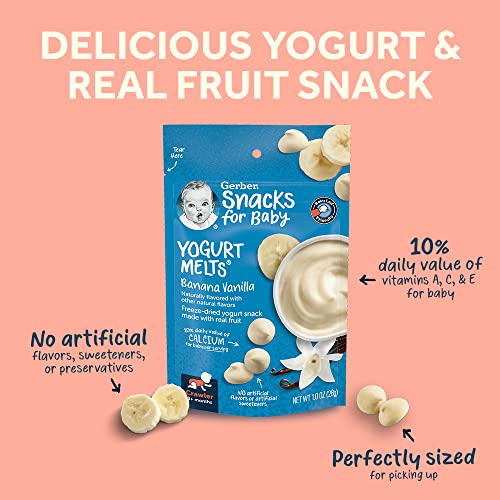 Gerber Snacks for Baby Variety Pack, Yogurt Melts, Puffs and Lil Crunchies (Set of 9)