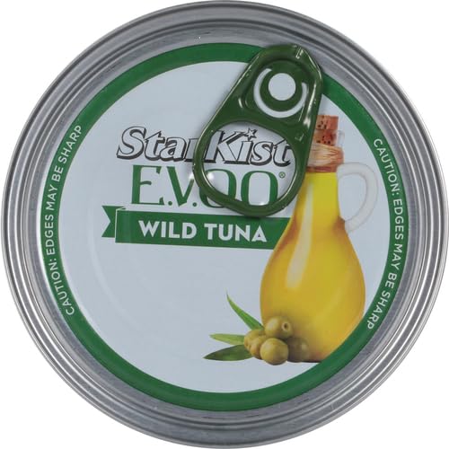 StarKist E.V.O.O. Solid Yellowfin Tuna in Extra Virgin Olive Oil, 4.5 oz (4 Pack) Canned Tuna Fish, Wild Caught, Gluten Free, Ready to Eat, Perfect for Salads, Keto Meals and Snacks