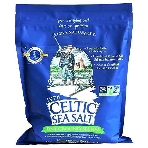 Fine Ground Celtic Sea Salt – 16 Ounce (Pack of 1) Resealable Bag of Nutritious, Classic Sea Salt, Great for Cooking, Baking, Pickling, Finishing and More, Pantry-Friendly, Gluten-Free