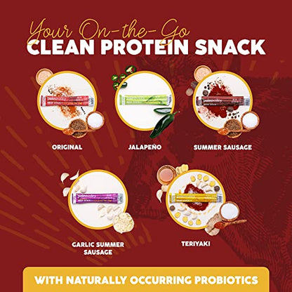 Paleovalley 100% Grass Fed Original Beef Sticks - Delicious Gluten Free Beef Snack - High Protein Keto Friendly