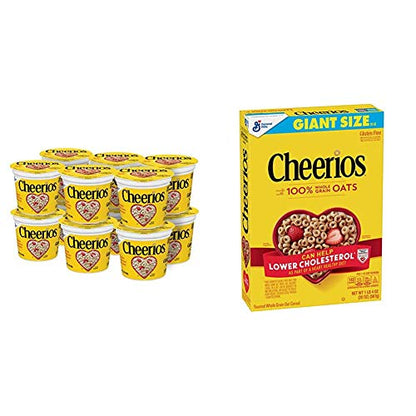 Honey Nut Cheerios Heart Healthy Cereal Cup, 1.8 OZ Single Serve Cereal Cup (Pack of 12)