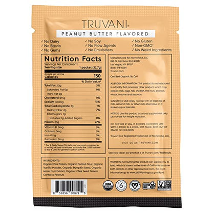 Truvani Vegan Pea Protein Powder | Banana Cinnamon | 20g Organic Plant Based Protein | 1 Serving | Keto | Gluten & Dairy Free | Low Carb | No Added Sugar