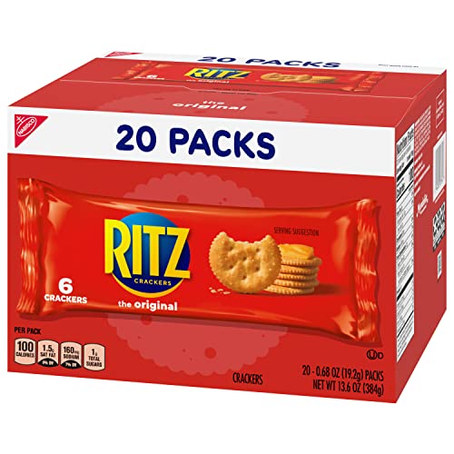 RITZ Original Crackers, 20 Snack Packs (6 Crackers Per Pack)