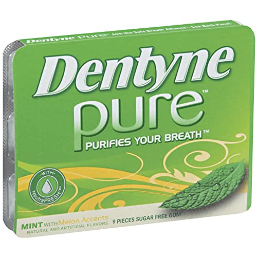 Dentyne Pure Mint with Herbal Accents Sugar Free Gum, 10 Packs of 9 Pieces (90 Total Pieces)