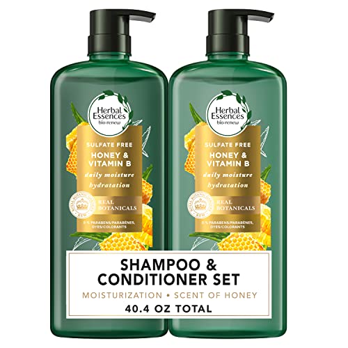 Herbal Essences Sulfate Free Shampoo with Honey for Daily Moisture, Nourishes Dry Hair, Moisturizing Shampoo with Certified Camellia Oil and Aloe Vera, Lightweight For All Hair Types, 33.8oz