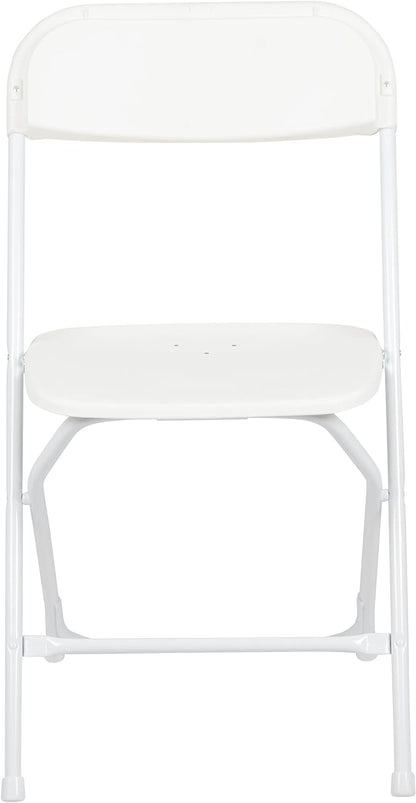 Flash Furniture Hercules Series Plastic Folding Chair - White - 4 Pack 650LB Weight Capacity Comfortable Event Chair-Lightweight Folding Chair