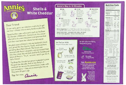 Annie's White Cheddar Shells Macaroni and Cheese with Organic Pasta, 6 oz (Pack of 12)