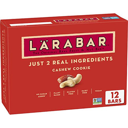 Larabar Cashew Cookie, Gluten Free Vegan Fruit & Nut Bars, 1.7 oz, 18 ct