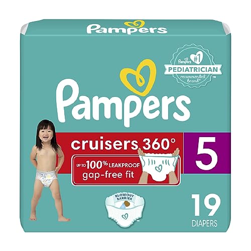 Pampers Cruisers 360 Diapers - Size 5, One Month Supply (128 Count), Pull-On Disposable Baby Diapers, Gap-Free Fit