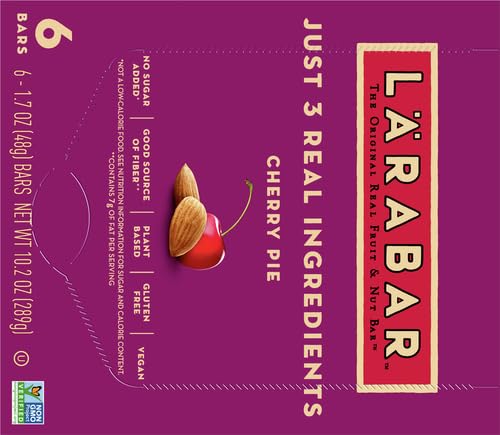 Larabar Cherry Pie, Gluten Free Vegan Fruit & Nut Bar, 1.7 oz Bars, 16 Ct