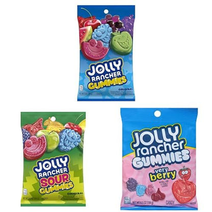 JOLLY RANCHER Gummies Sours Assorted Fruit Flavored Candy Bag, 6.5 oz