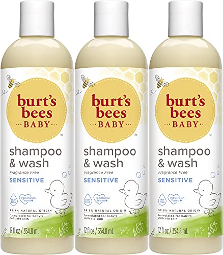 Burt's Bees Baby Shampoo and Wash, Original, Tear Free, Pediatrician Tested, 98.7% Natural Origin, 21 Fluid Ounces