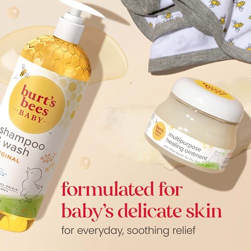 Burt's Bees Baby Shampoo and Wash, Original, Tear Free, Pediatrician Tested, 98.7% Natural Origin, 21 Fluid Ounces