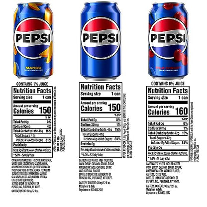 Diet Pepsi Soda, 7.5 Fl Oz Mini Cans, (Pack of 10)