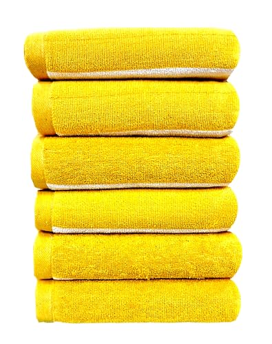 BolBom*S Cotton Beach Towels- Hammam Classic Pool Towel 30 x 60 Inches Oversized Soft Beach Towels for Adults - Luxury Beach Bath Towels - Summer Gifts Beach Accessories - Pack of 6