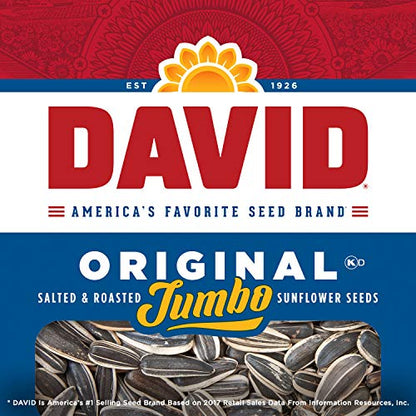 DAVID Roasted and Salted Original Jumbo Sunflower Seeds, 5.25 Ounce (Pack of 1)