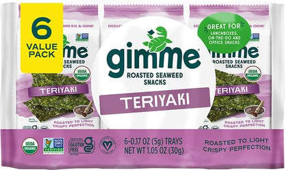 Anita G gimMe Organic, Roasted Seaweed Snack, Sea Salt, 6 pack, 15 Oz