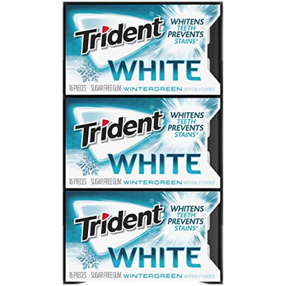 Trident White Peppermint Sugar Free Gum, 16 Count (Pack of 9)