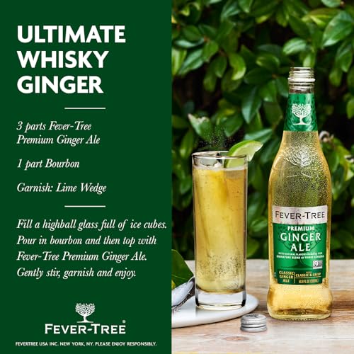 Fever Tree Ginger Beer - Premium Quality Mixer - Refreshing Beverage for Cocktails & Mocktails. Naturally Sourced Ingredients, No Artificial Sweeteners or Colors - 150 ML Cans - Pack of 24