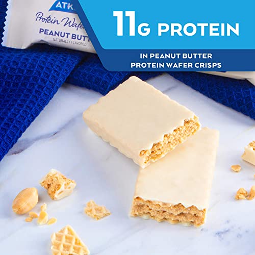 Atkins Peanut Butter Protein Wafer Crisps, Protein Dessert, 4g Net Carb, 1g Sugar, Keto Friendly, 5 Count