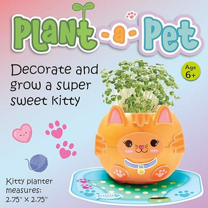 Creativity for Kids Plant-A-Pet: Kitty - Arts and Crafts for Kids Ages 6-8+, Gifts for Girls and Stocking Stuffers for Kids, Boy and Girl Toys, Chia Seed Plant Pet for Kids