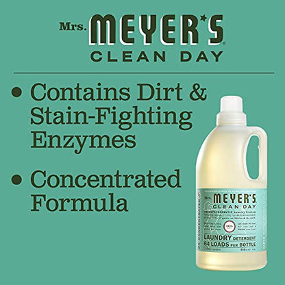 MRS. MEYER'S CLEAN DAY Liquid Laundry Detergent, Biodegradable Formula Infused with Essential Oils, Lavender, 64 oz (64 Loads)