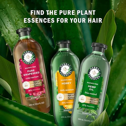 Herbal Essences Sulfate Free Shampoo with Honey for Daily Moisture, Nourishes Dry Hair, Moisturizing Shampoo with Certified Camellia Oil and Aloe Vera, Lightweight For All Hair Types, 33.8oz